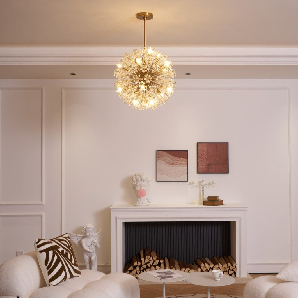 Aurora Chandelier Dickinson Gold Crystal Starburst