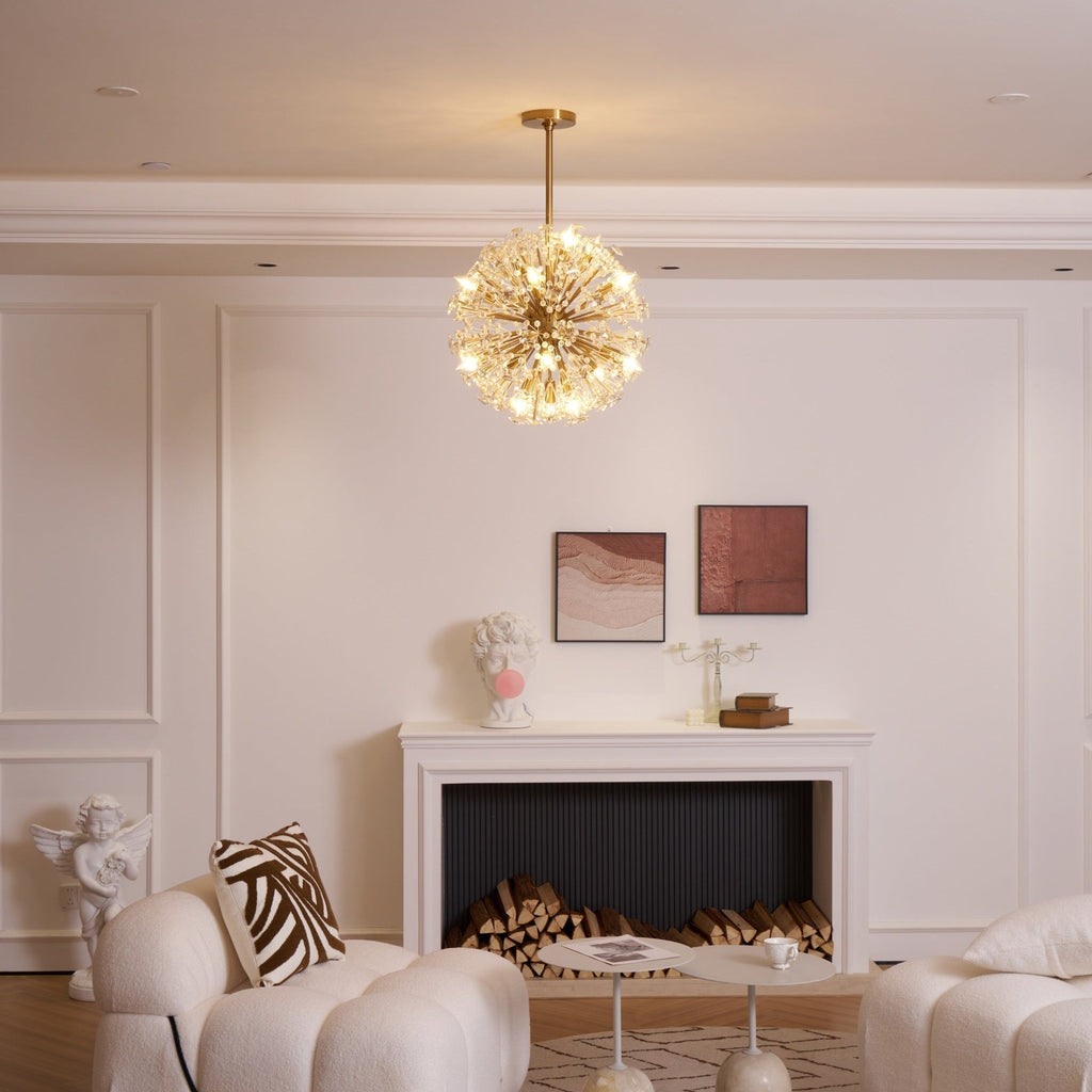 Aurora Chandelier Dickinson Gold Crystal Starburst
