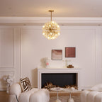 Aurora Chandelier Dickinson Gold Crystal Starburst