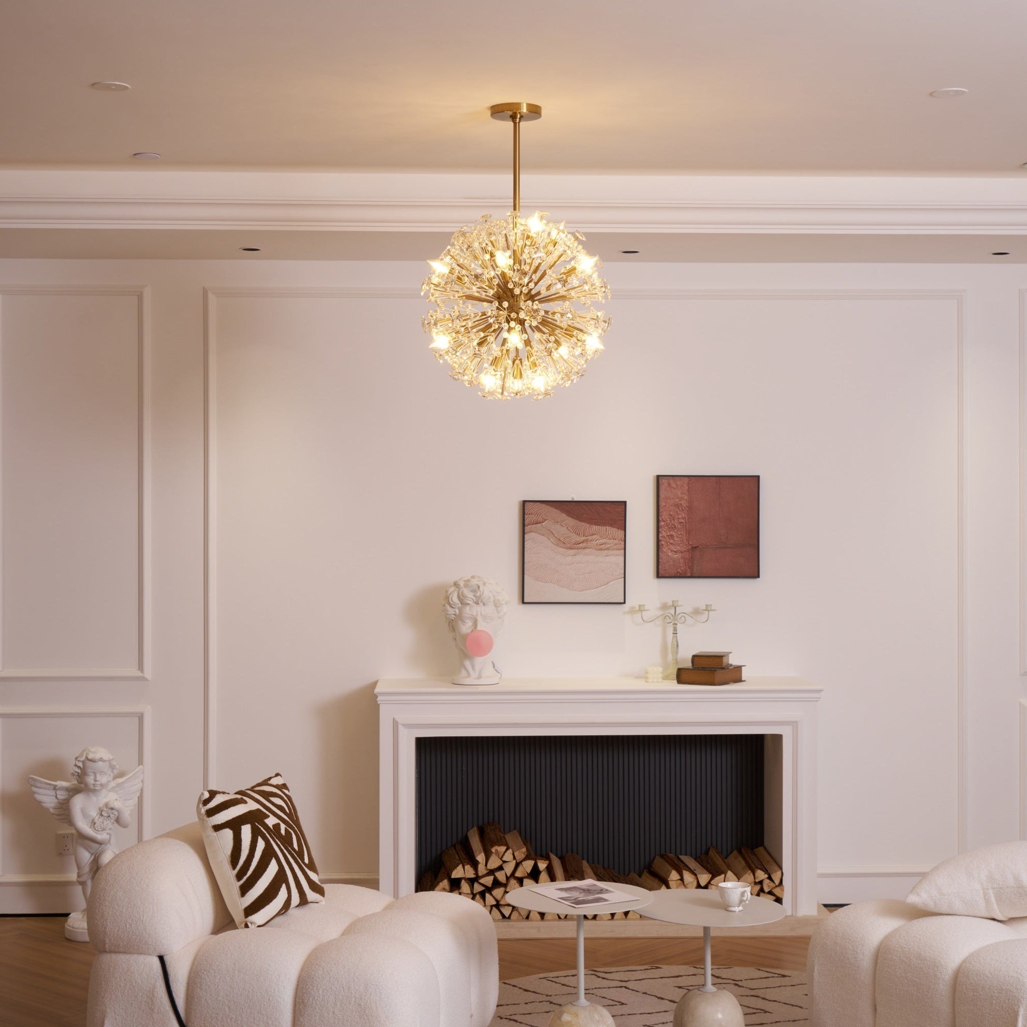 Aurora Chandelier Dickinson Gold Crystal Starburst
