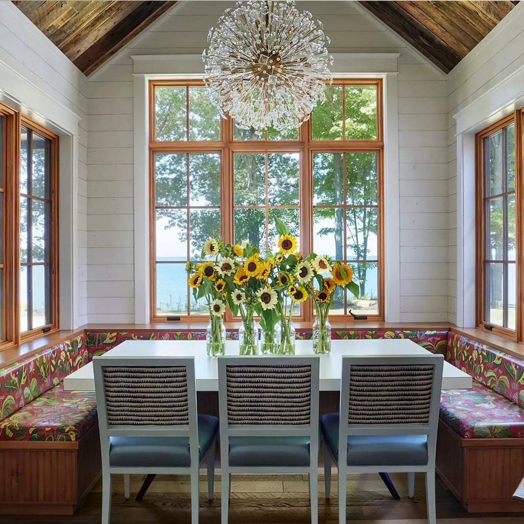 Aurora Chandelier Dickinson Gold Crystal Starburst