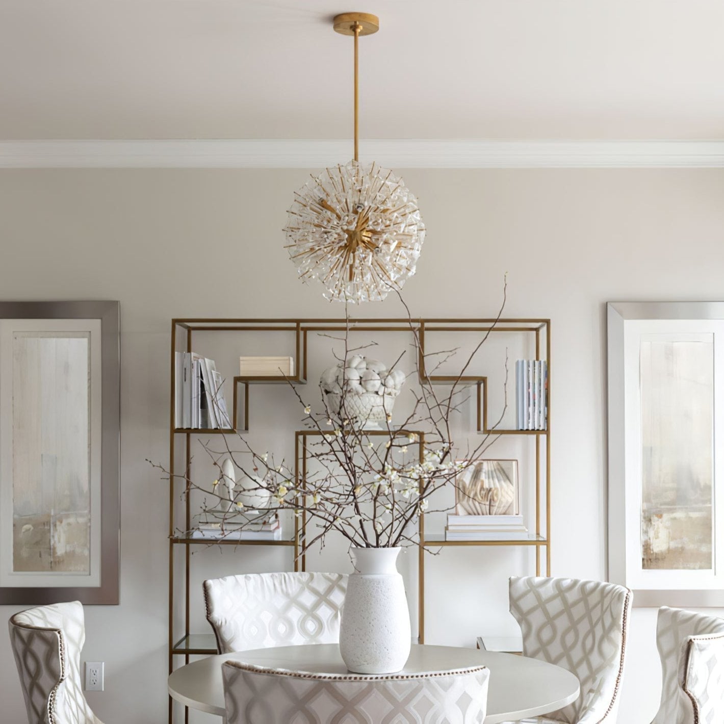 Aurora Chandelier Dickinson Gold Crystal Starburst