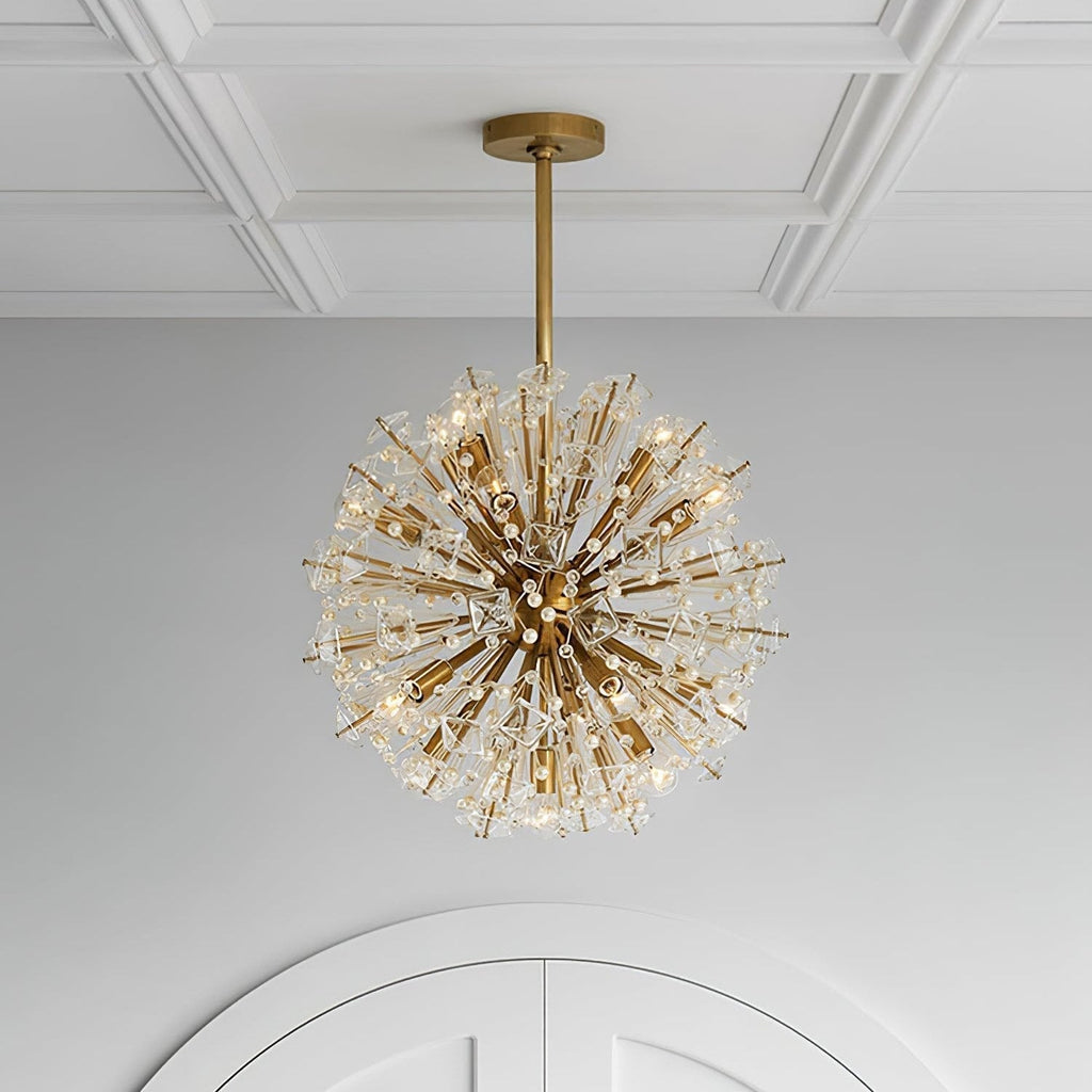 Aurora Chandelier Dickinson Gold Crystal Starburst