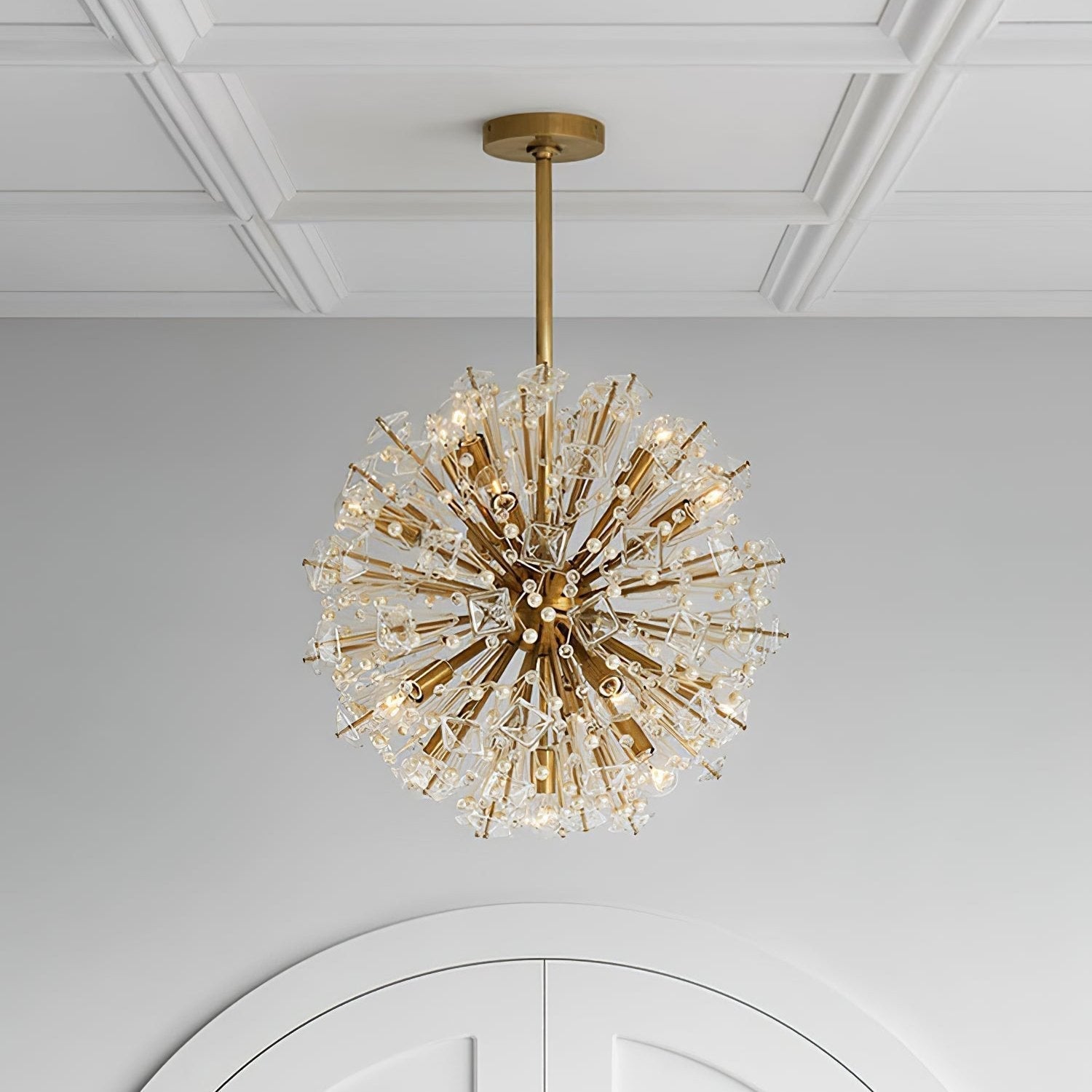 Aurora Chandelier Dickinson Gold Crystal Starburst
