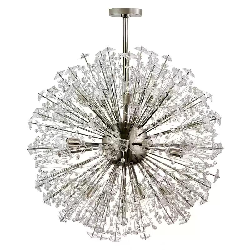 Aurora Chandelier Dickinson Gold Crystal Starburst