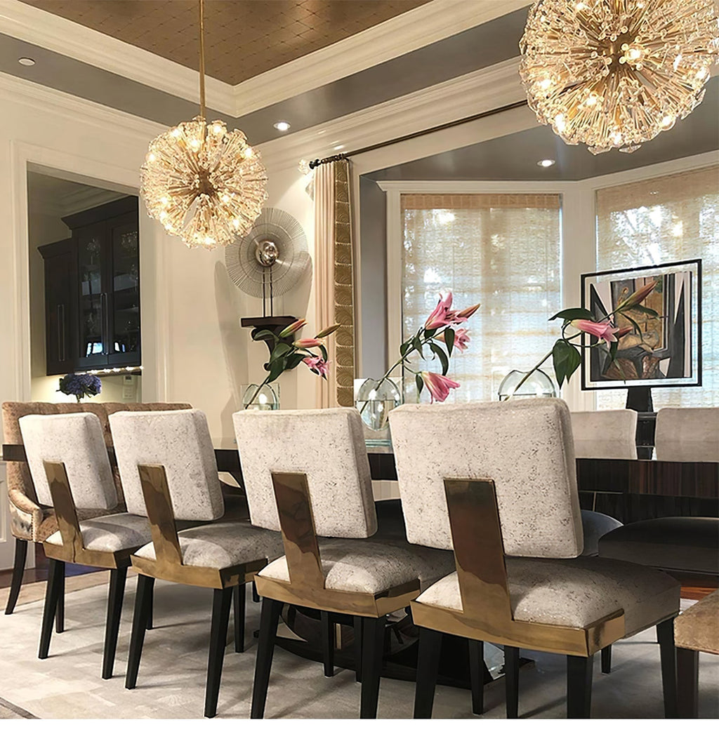 Aurora Chandelier Dickinson Gold Crystal Starburst