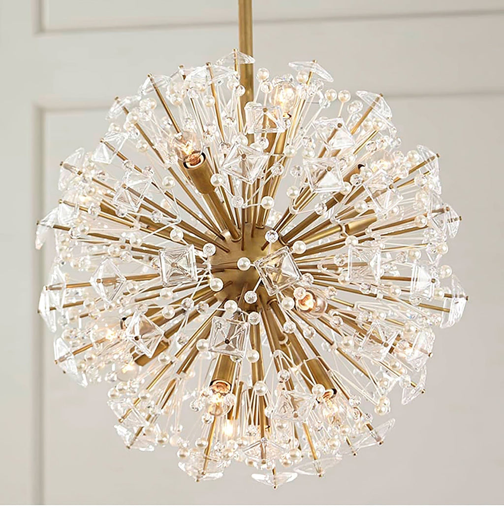 Aurora Chandelier Dickinson Gold Crystal Starburst
