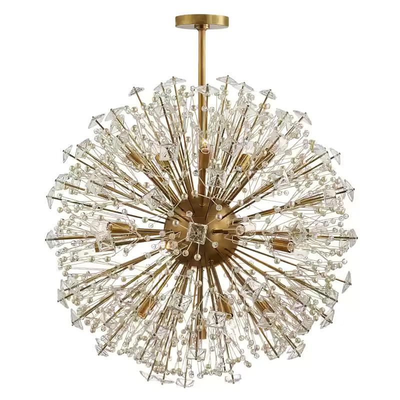 Aurora Chandelier Dickinson Gold Crystal Starburst