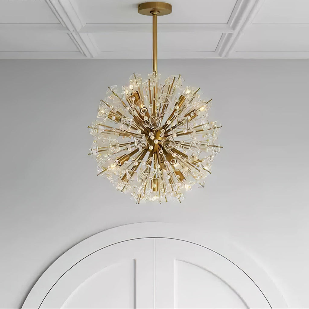 Aurora Chandelier Dickinson Gold Crystal Starburst