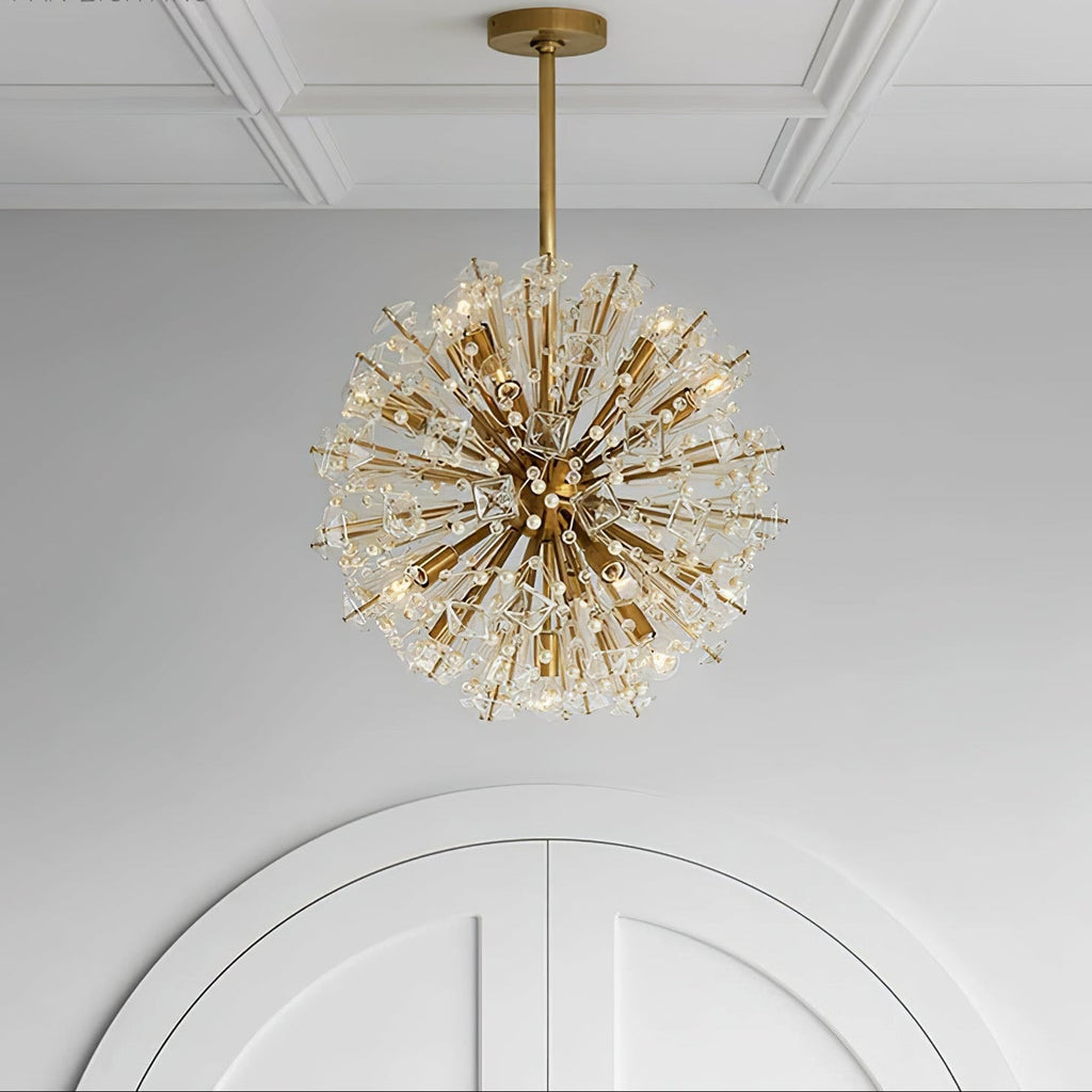 Aurora Chandelier Dickinson Gold Crystal Starburst