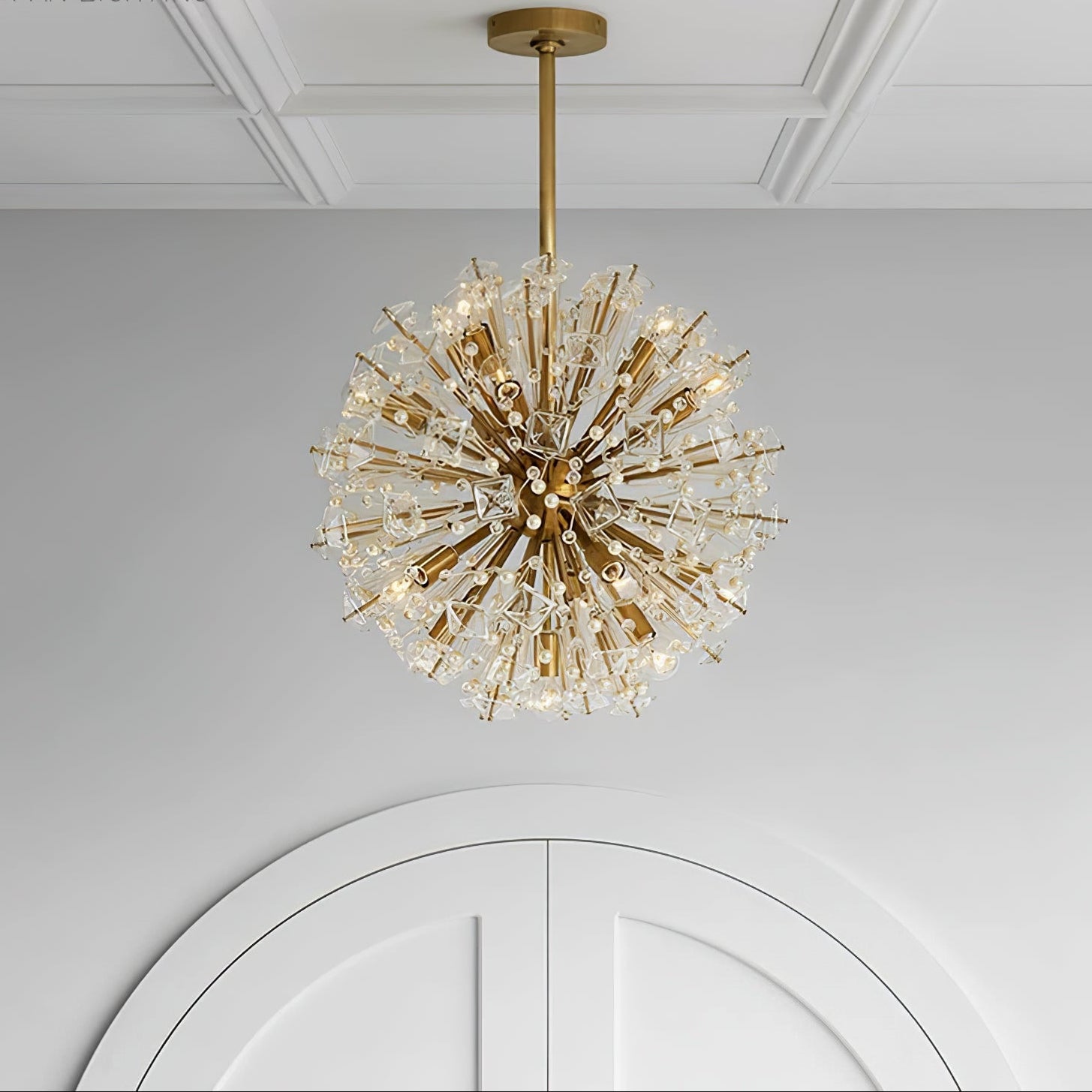 Aurora Chandelier Dickinson Gold Crystal Starburst