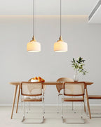 Pendant Lamp Ribbed Ceramic Shade