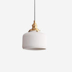 Pendant Lamp Ribbed Ceramic Shade
