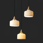 Pendant Lamp Ribbed Ceramic Shade