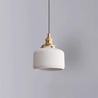 Pendant Lamp Ribbed Ceramic Shade