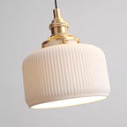 Pendant Lamp Ribbed Ceramic Shade