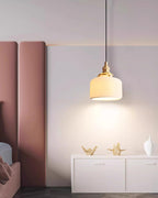 Pendant Lamp Ribbed Ceramic Shade
