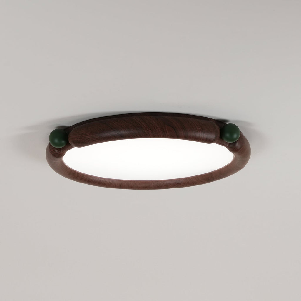 Ceiling Light Round  Panel Walnut  A/B Model