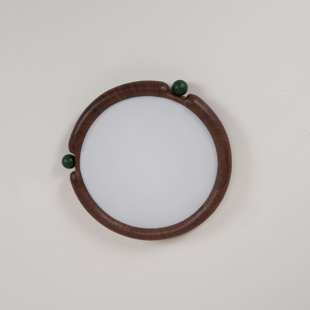 Ceiling Light Round  Panel Walnut  A/B Model