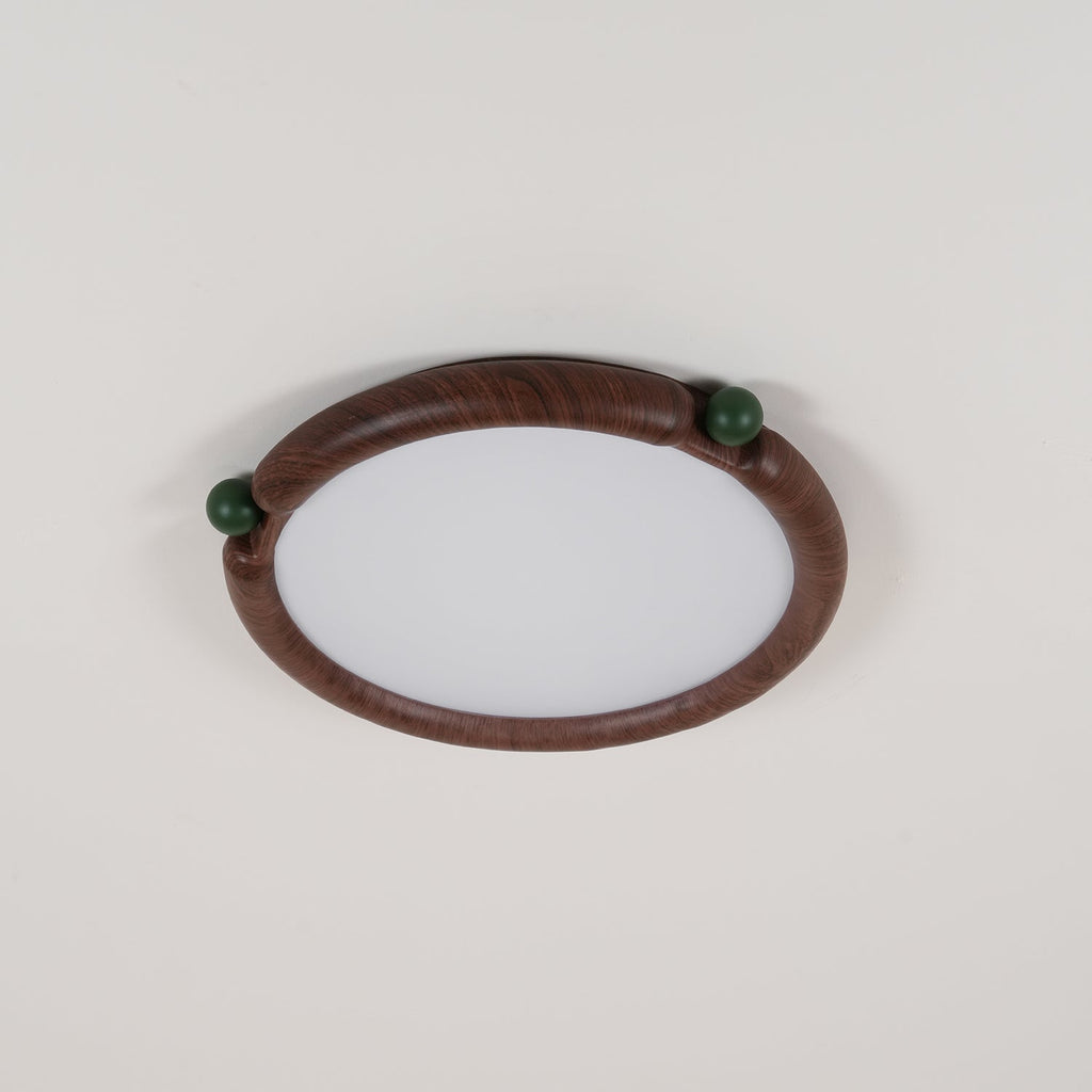 Ceiling Light Round  Panel Walnut  A/B Model