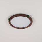 Ceiling Light Round  Panel Walnut  A/B Model