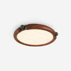 Ceiling Light Round  Panel Walnut  A/B Model