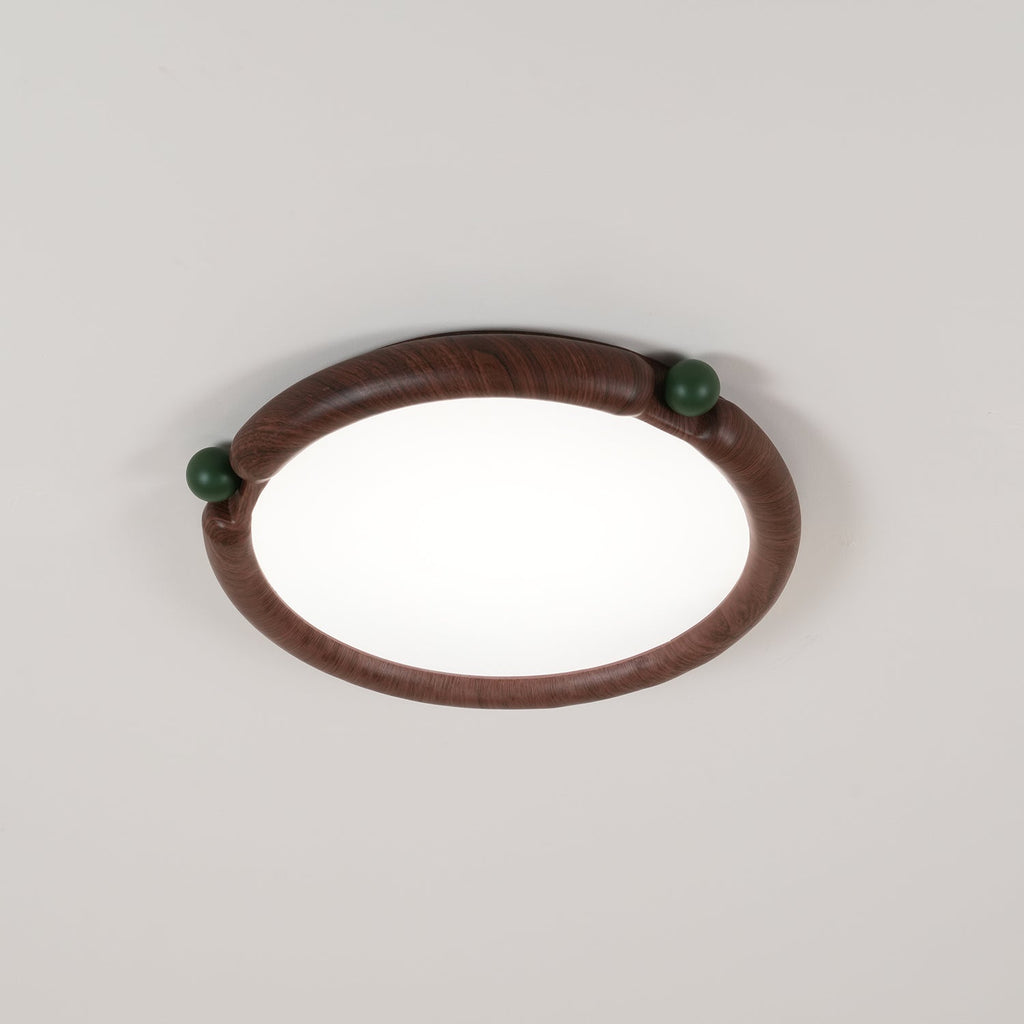 Ceiling Light Round  Panel Walnut  A/B Model