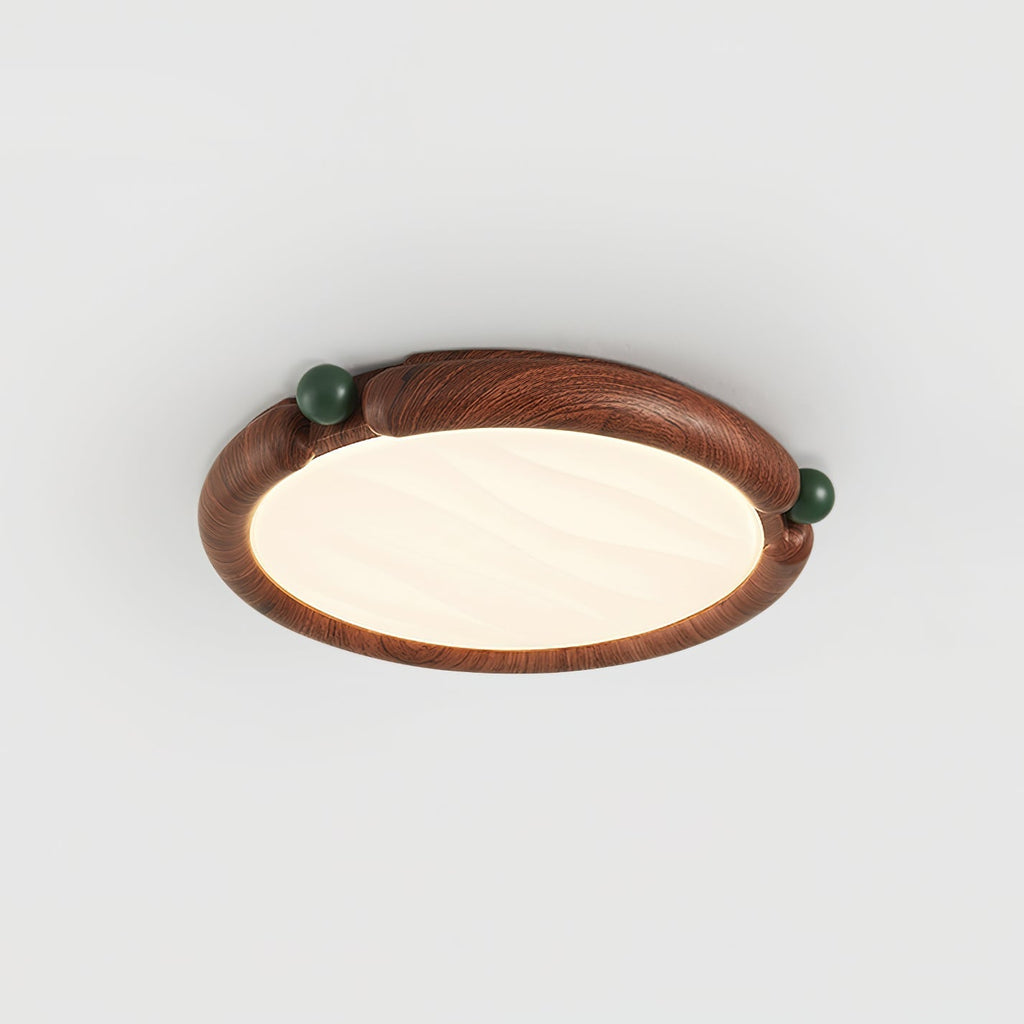 Ceiling Light Round  Panel Walnut  A/B Model