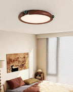 Ceiling Light Round  Panel Walnut  A/B Model