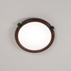 Ceiling Light Round  Panel Walnut  A/B Model