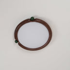 Ceiling Light Round  Panel Walnut  A/B Model