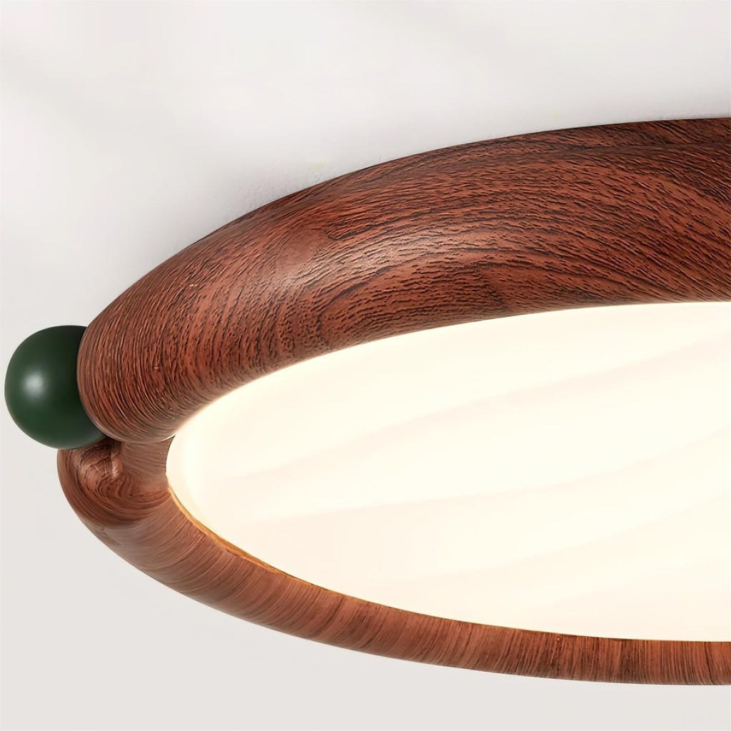 Ceiling Light Round  Panel Walnut  A/B Model