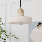 Luste  Disc Orb Alabaster Pendant Light