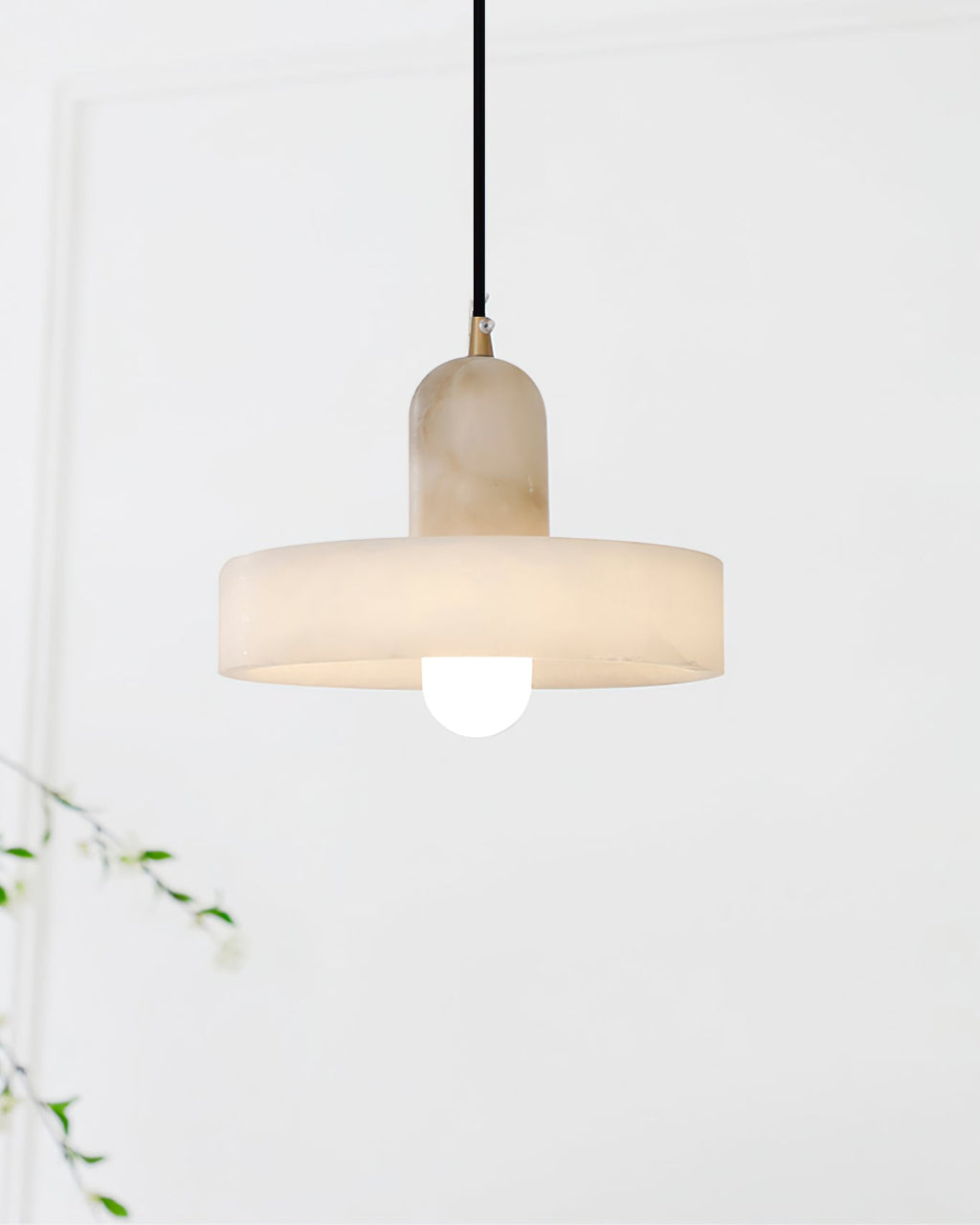 Luste  Disc Orb Alabaster Pendant Light