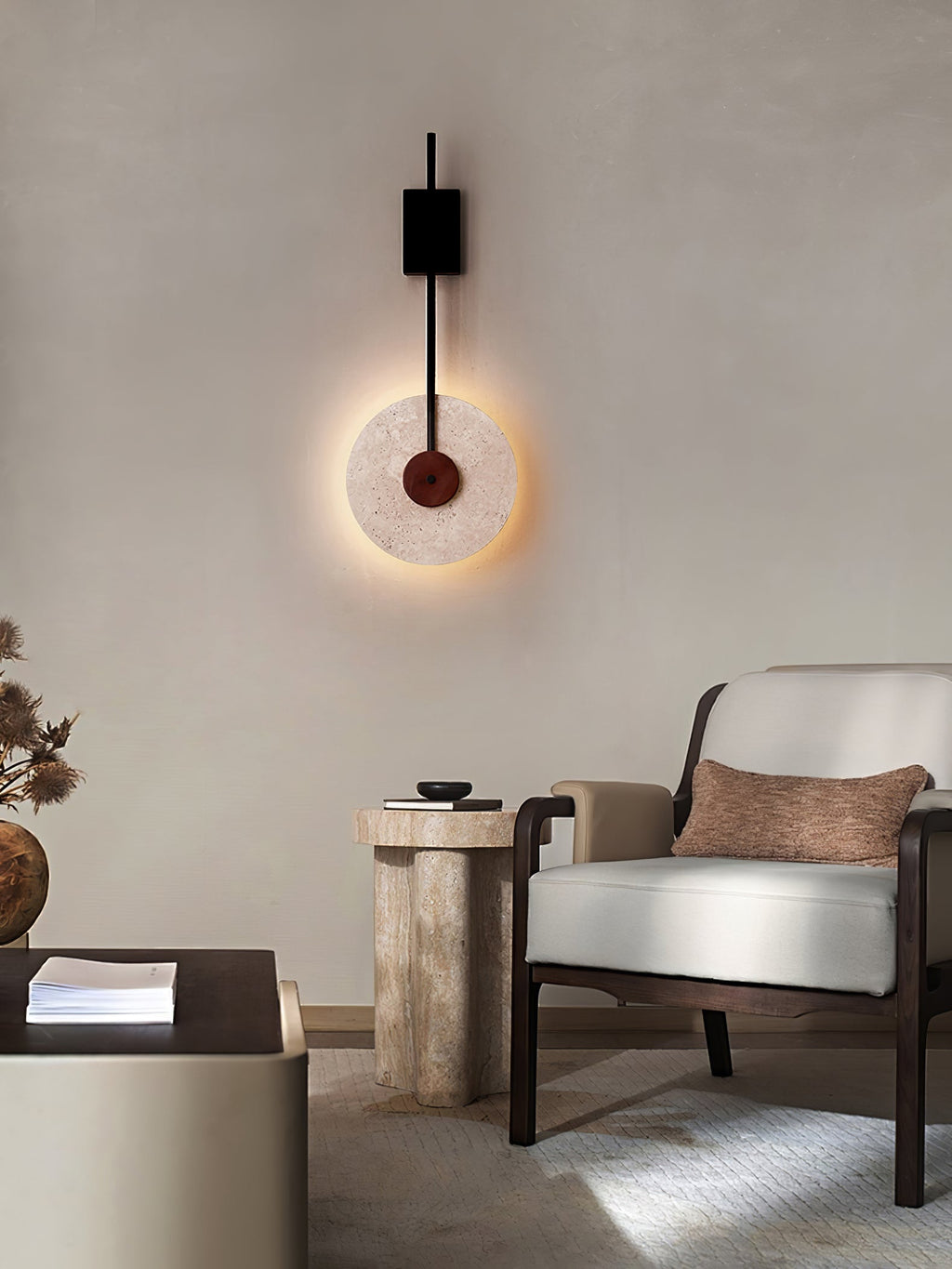 Elysia Travertine Wall Light