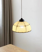 Pendant Light Fabric Dome Shade Vintage Minimalist Soft Glow