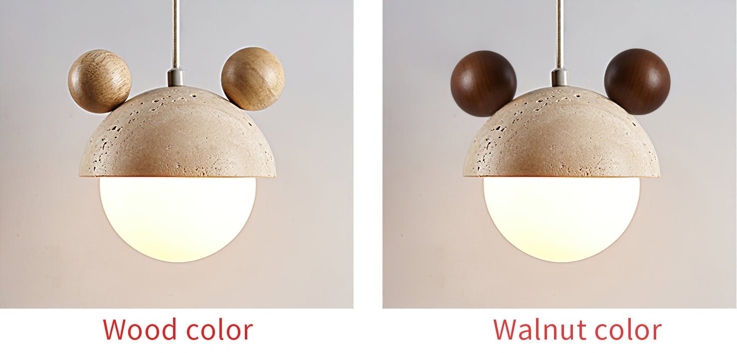 Lyraeus Character-Shaped Travertine Pendant Light