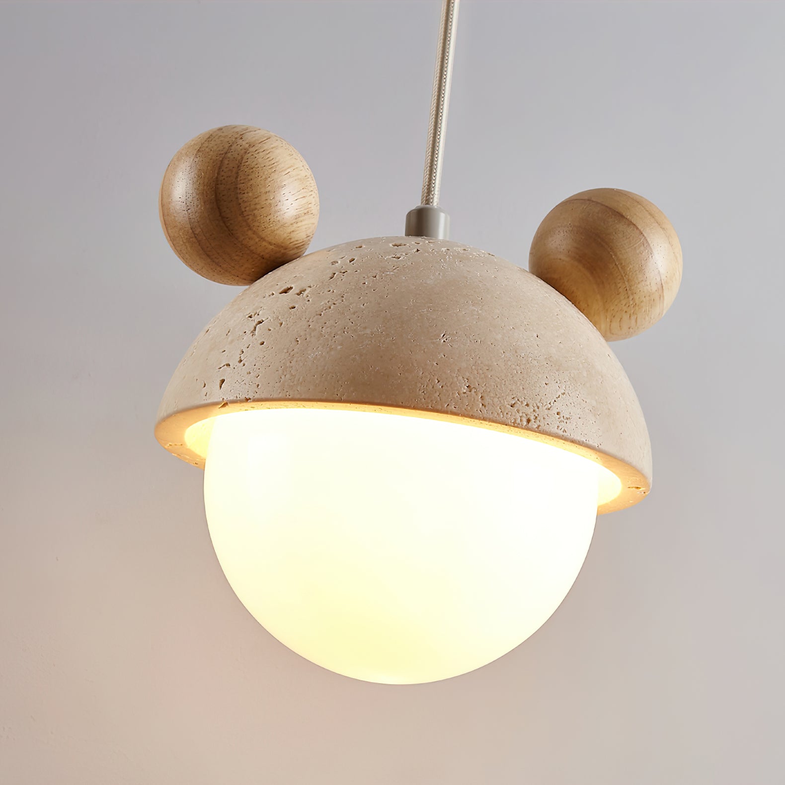 Lyraeus Character-Shaped Travertine Pendant Light