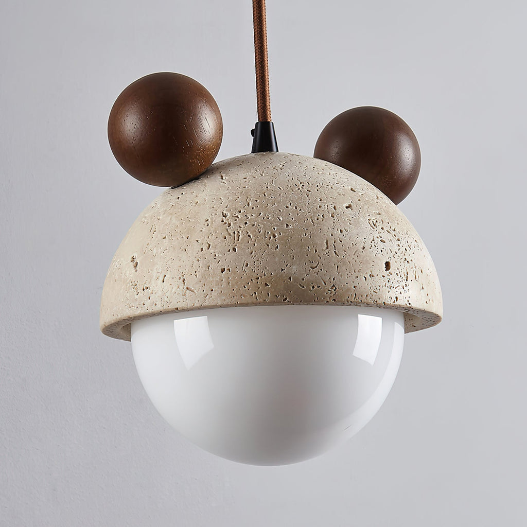 Lyraeus Character-Shaped Travertine Pendant Light
