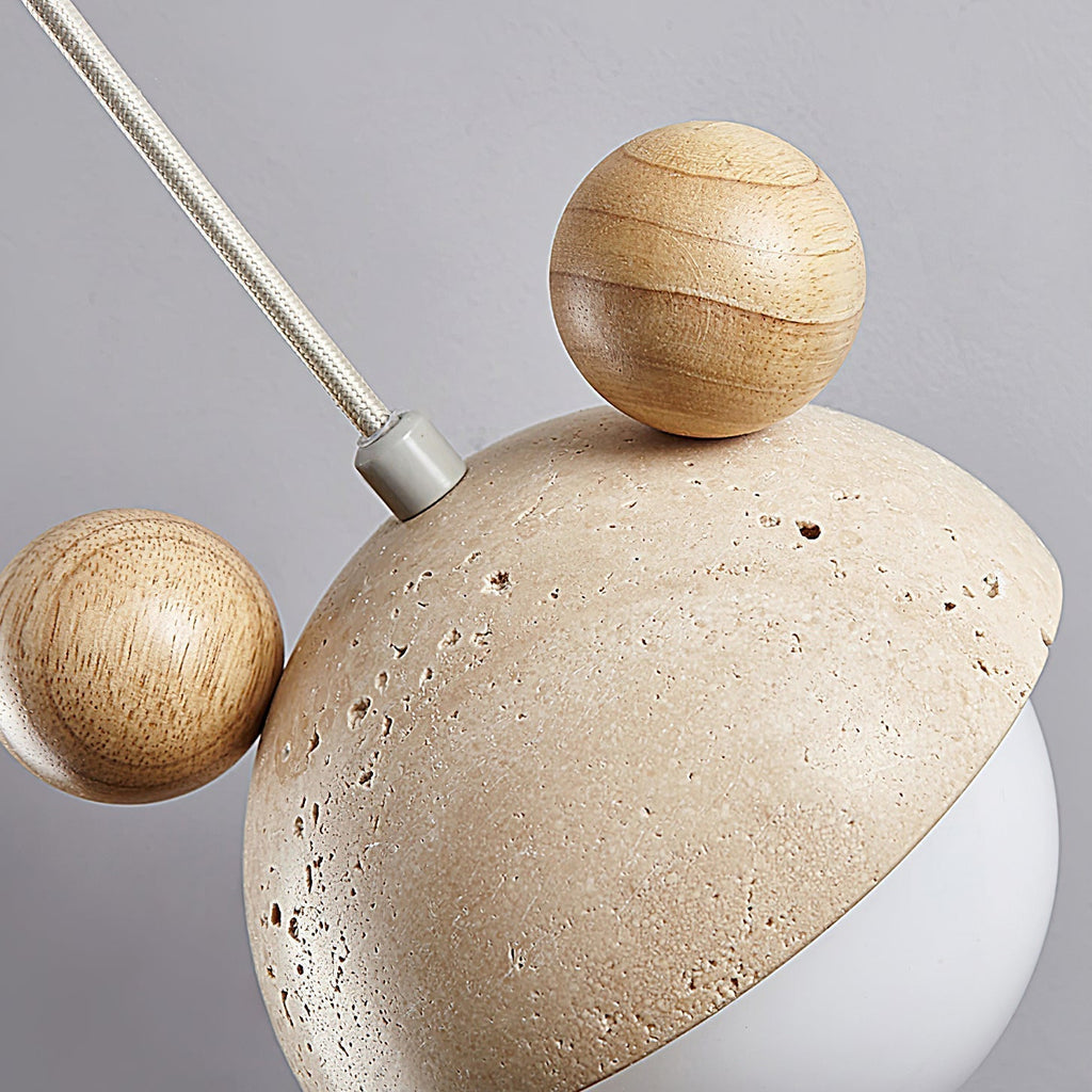 Lyraeus Character-Shaped Travertine Pendant Light