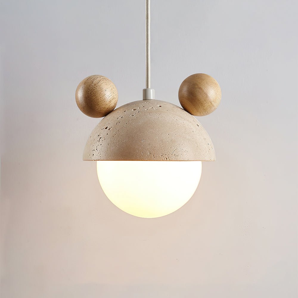 Lyraeus Character-Shaped Travertine Pendant Light