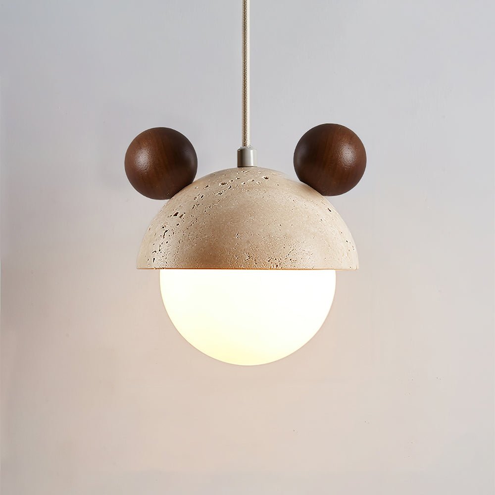 Lyraeus Character-Shaped Travertine Pendant Light