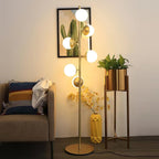 Valentina Floor Lamp Ball Modern, Metal/Ceramic, White/Gold, Living Room
