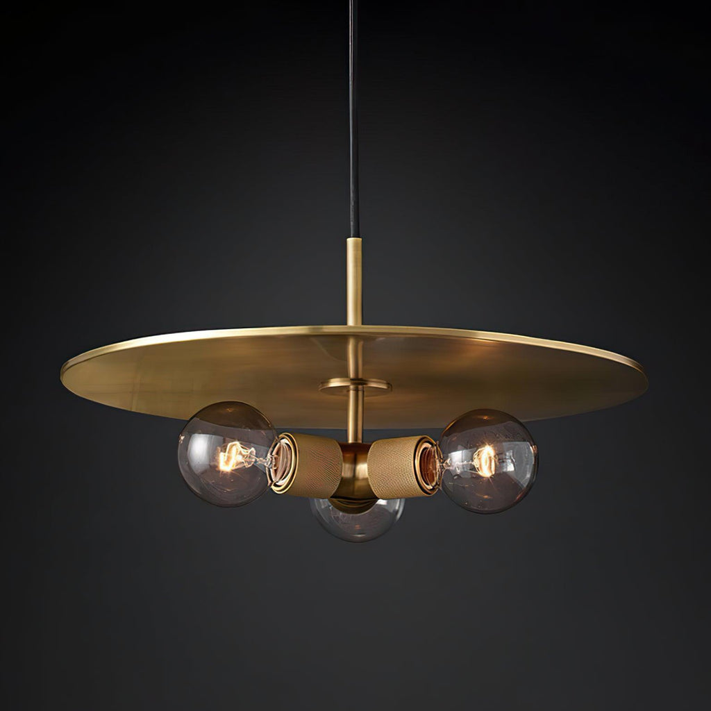 Pendant Lamp Brass Minimalist Metal Fixture for Dining or Kitchen