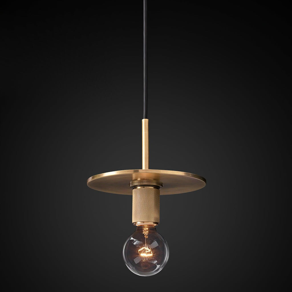 Pendant Lamp Brass Minimalist Metal Fixture for Dining or Kitchen