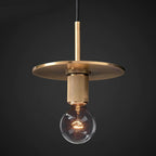 Pendant Lamp Brass Minimalist Metal Fixture for Dining or Kitchen