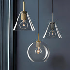 Pendant Lamp Brass Minimalist Metal Fixture for Dining or Kitchen