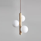 Orbitra Vertical Pendant Lamp Travertine & Glass