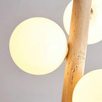 Orbitra Vertical Pendant Lamp Travertine & Glass