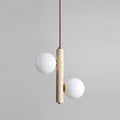Orbitra Vertical Pendant Lamp Travertine & Glass